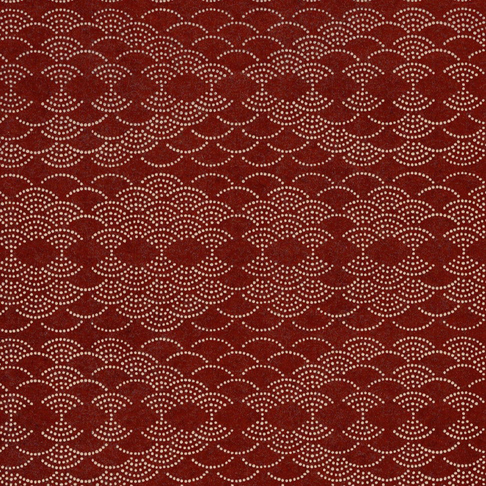 Laquered / Lackiert Yuzen 'Seikaiha' Brown