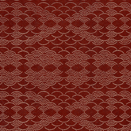 Laquered / Lackiert Yuzen 'Seikaiha' Brown